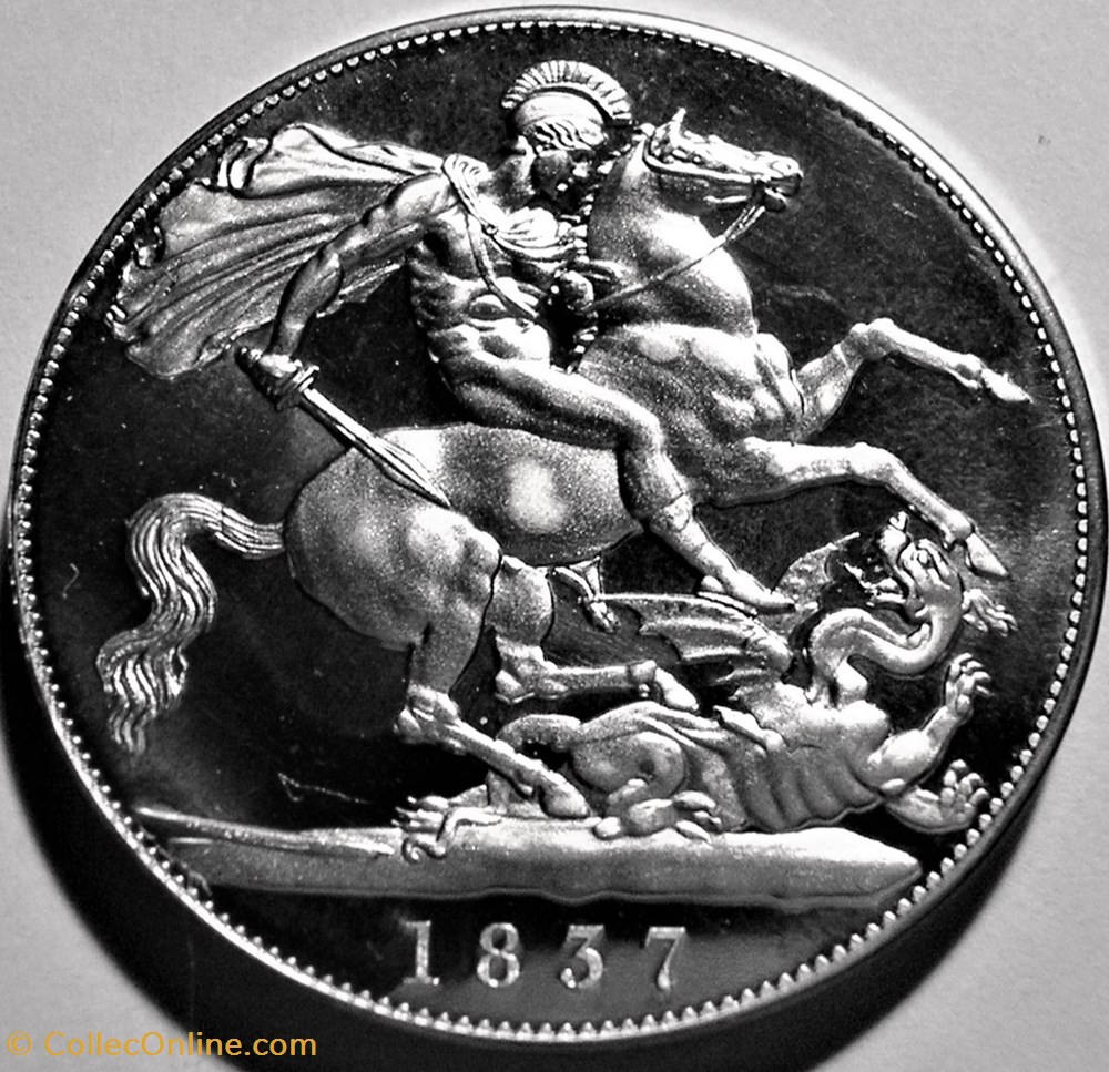 William IV - Crown 1837 St. George - Retro Pattern - Great Britain 3 monnaie monde royaume uni william iv crown 1837 st george retro pattern great britain