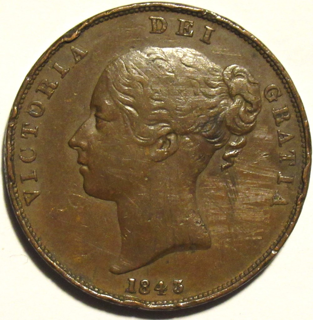 Victoria - One Penny 1843 - Kingdom of Great Britain monnaies monde royaume uni victoria one penny 1843 kingdom of great britain