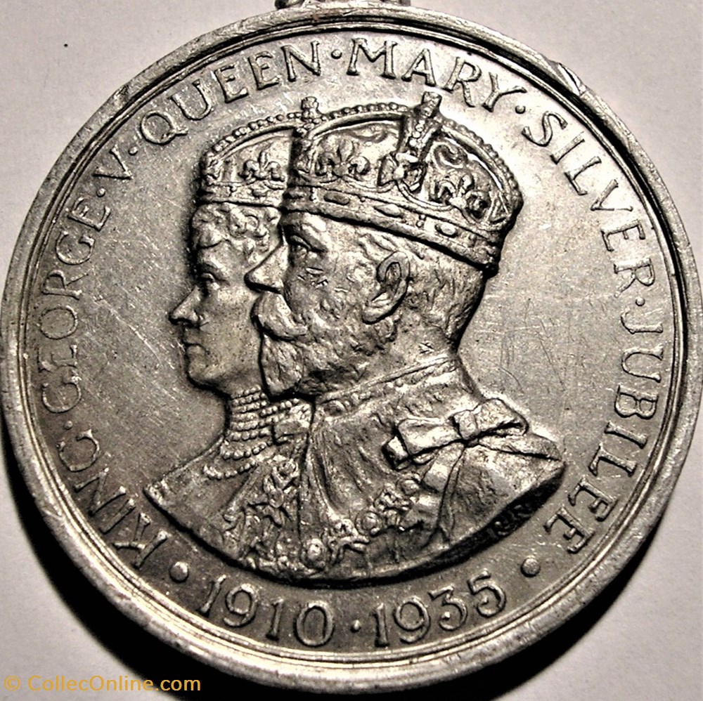 medaille royaume uni george v mary 1935 silver jubilee richmond school medal uk