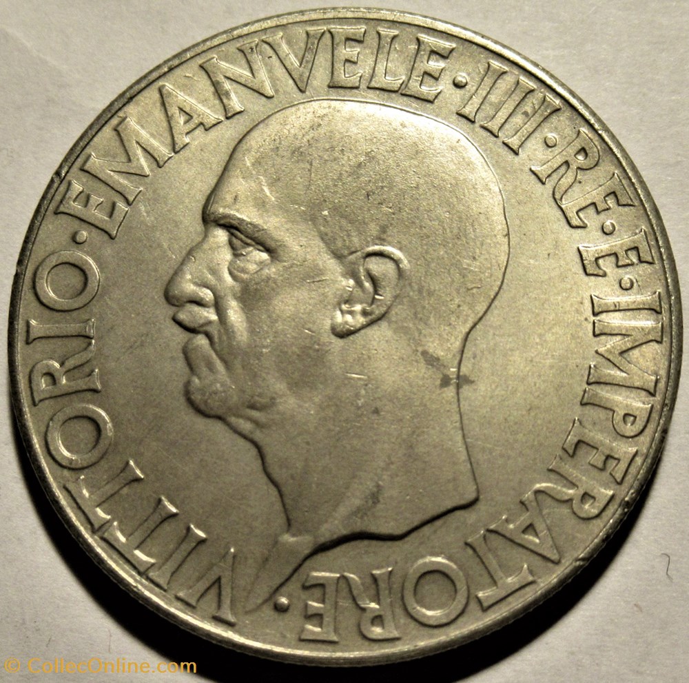 1936 Regno d'Italia, 20 Lire, Roma - Vittorio Emanuele III 2 monnaies monde italie 1936 regno italia 20 lire roma vittorio emanuele iii