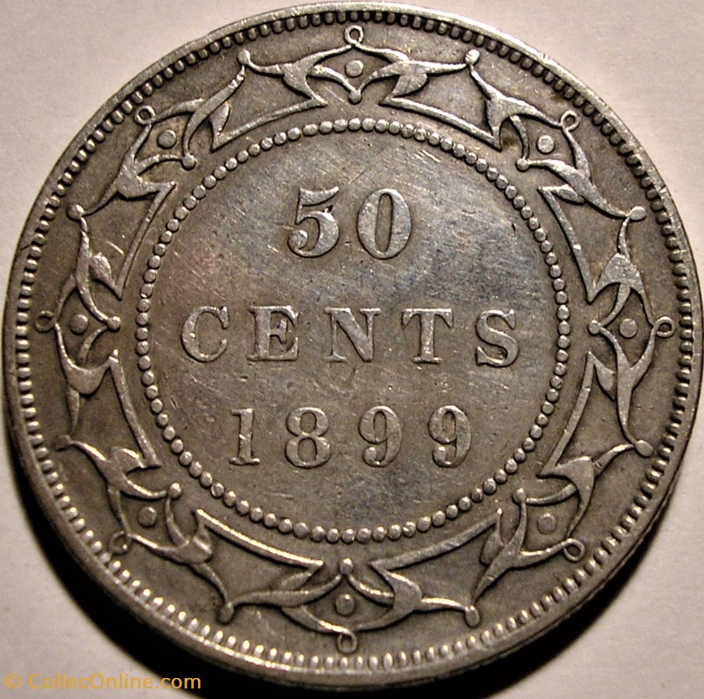 Victoria - 50 Cents 1899 Newfoundland monnaie monde canadum victoria 50 cents 1899 newfoundland