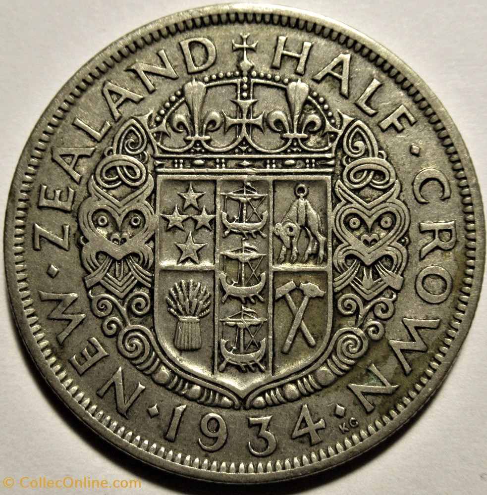 George V - Half Crown 1934 - New Zealand monnaies monde nouvelle zelande george v half crown 1934 new zealand