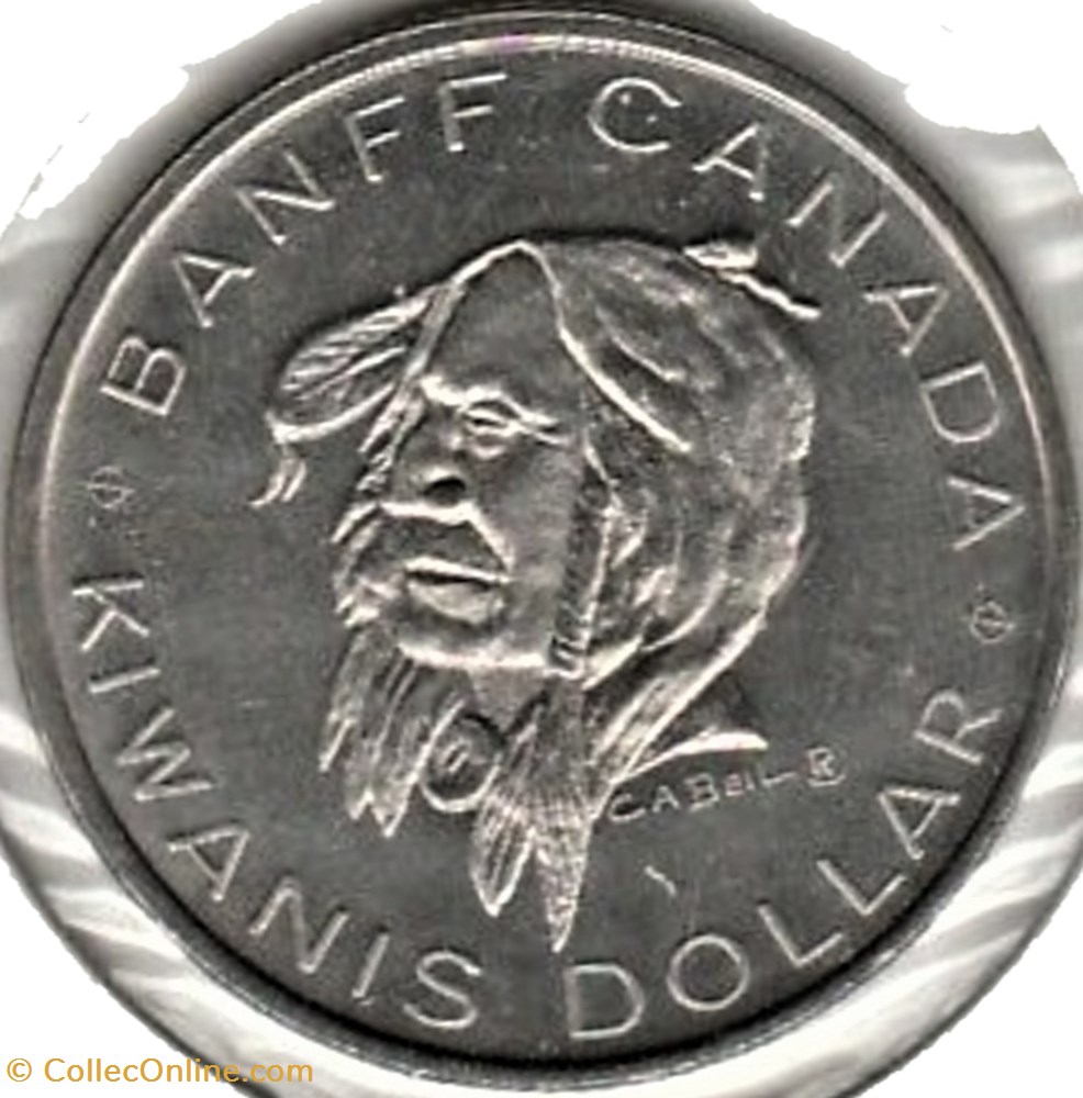 Kiwanis Dollar, Indian-Days Token 1971 - Banff, Alberta 2 monnaies jetons mereaux kiwanis dollar indian days token 1971 banff alberta