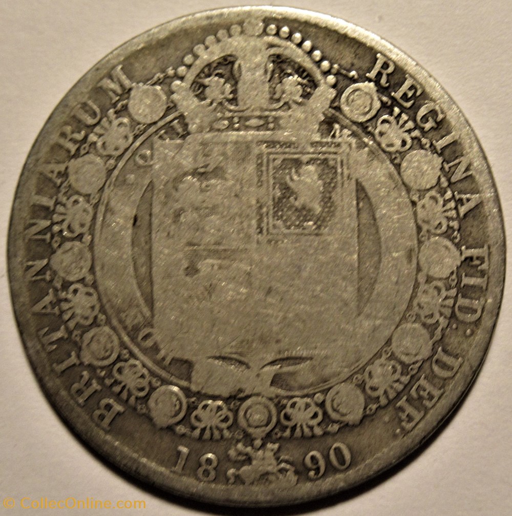Victoria - Half Crown, 1890 - Kingdom of Great Britain 3 monnaies monde royaume uni victoria half crown 1890 kingdom of great britain