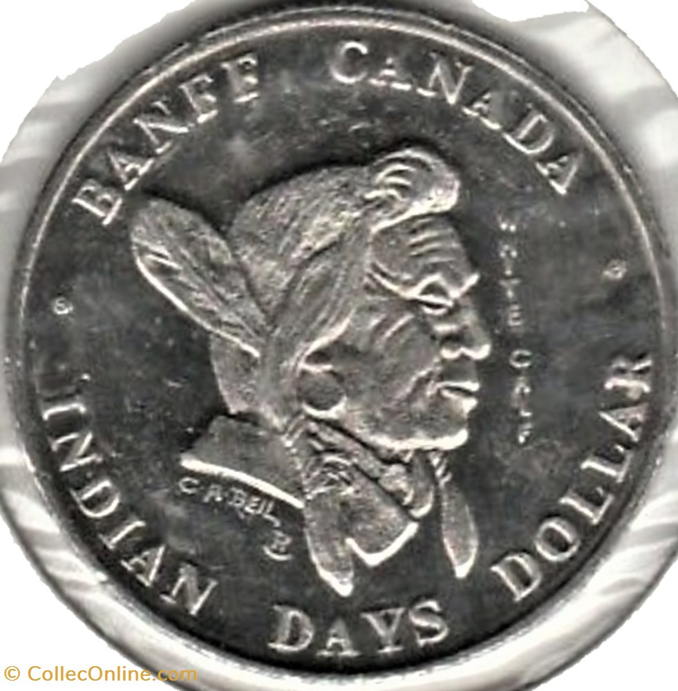 Indian-Days Dollar Token 1976 - Banff, Alberta 2 monnaies jetons mereaux indian days dollar token 1976 banff alberta