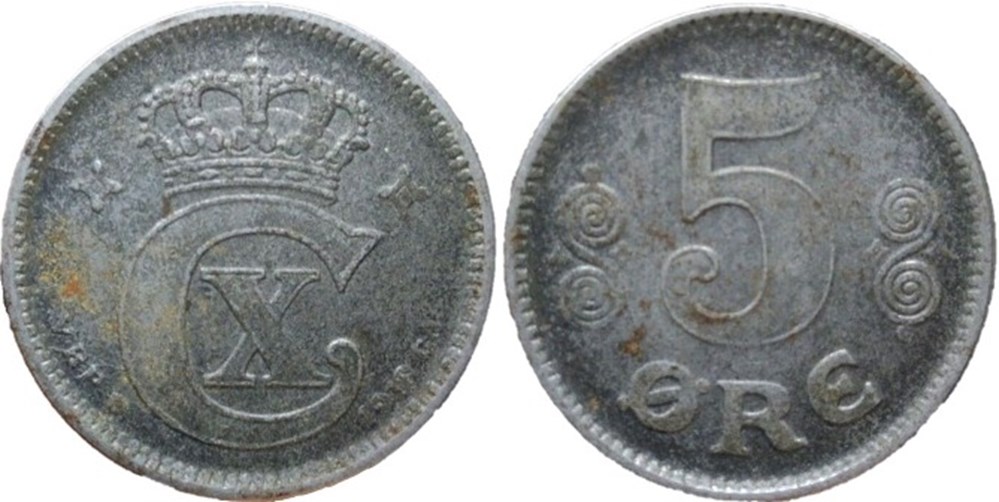 Christian X Denmark - 5 Øre 1918 monnaies monde danemark christian x denmark 5 re 1918