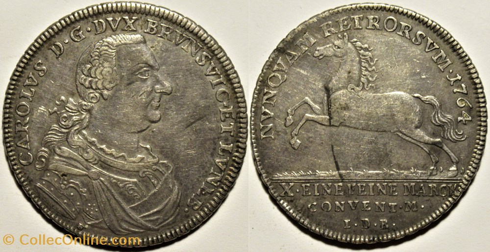 Karl I - 1 Thaler 1764, Principality of Brunswick-Wolfenbüttel monnaies monde allemagne karl i 1 thaler 1764 principality of brunswick wolfenbuttel
