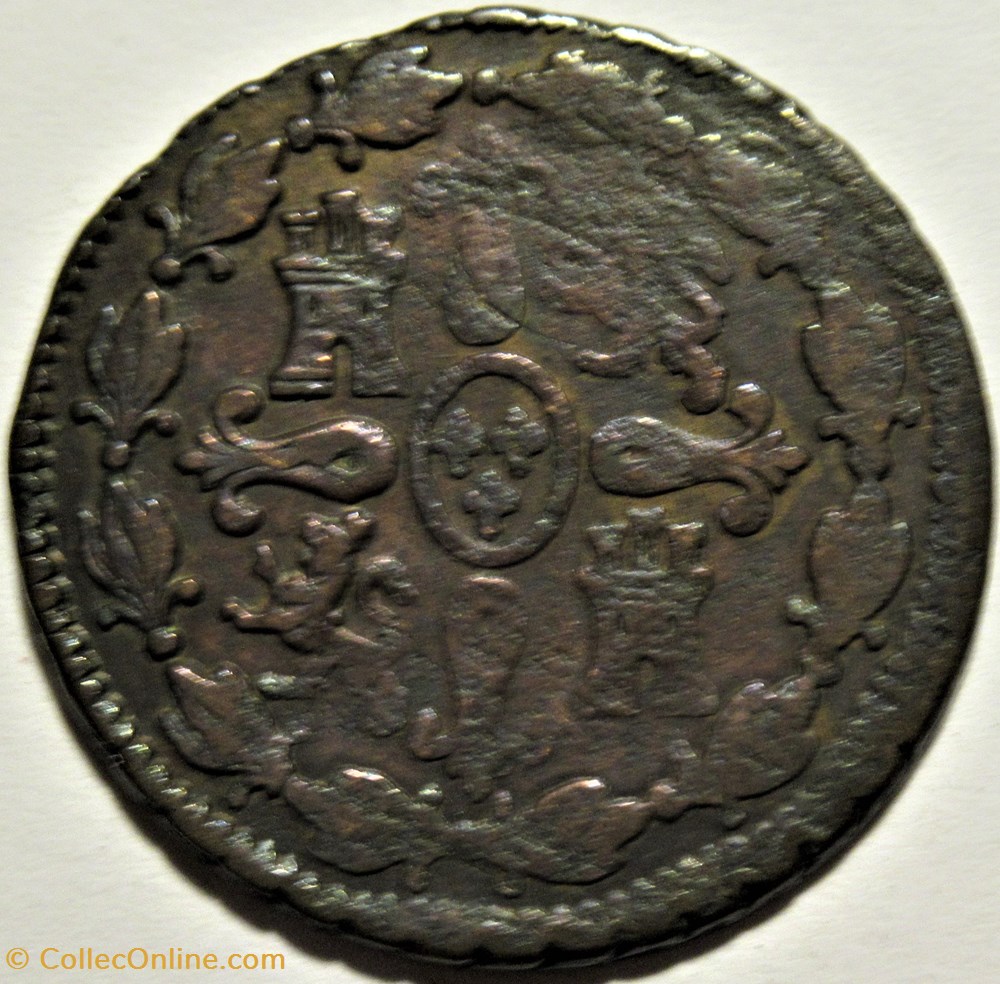 1806 - 4 Maravedis Segovia - Carlos IV de España - Filling Die 3 monnaies monde espagne 1806 4 maravedis segovia carlos iv de espana filling die