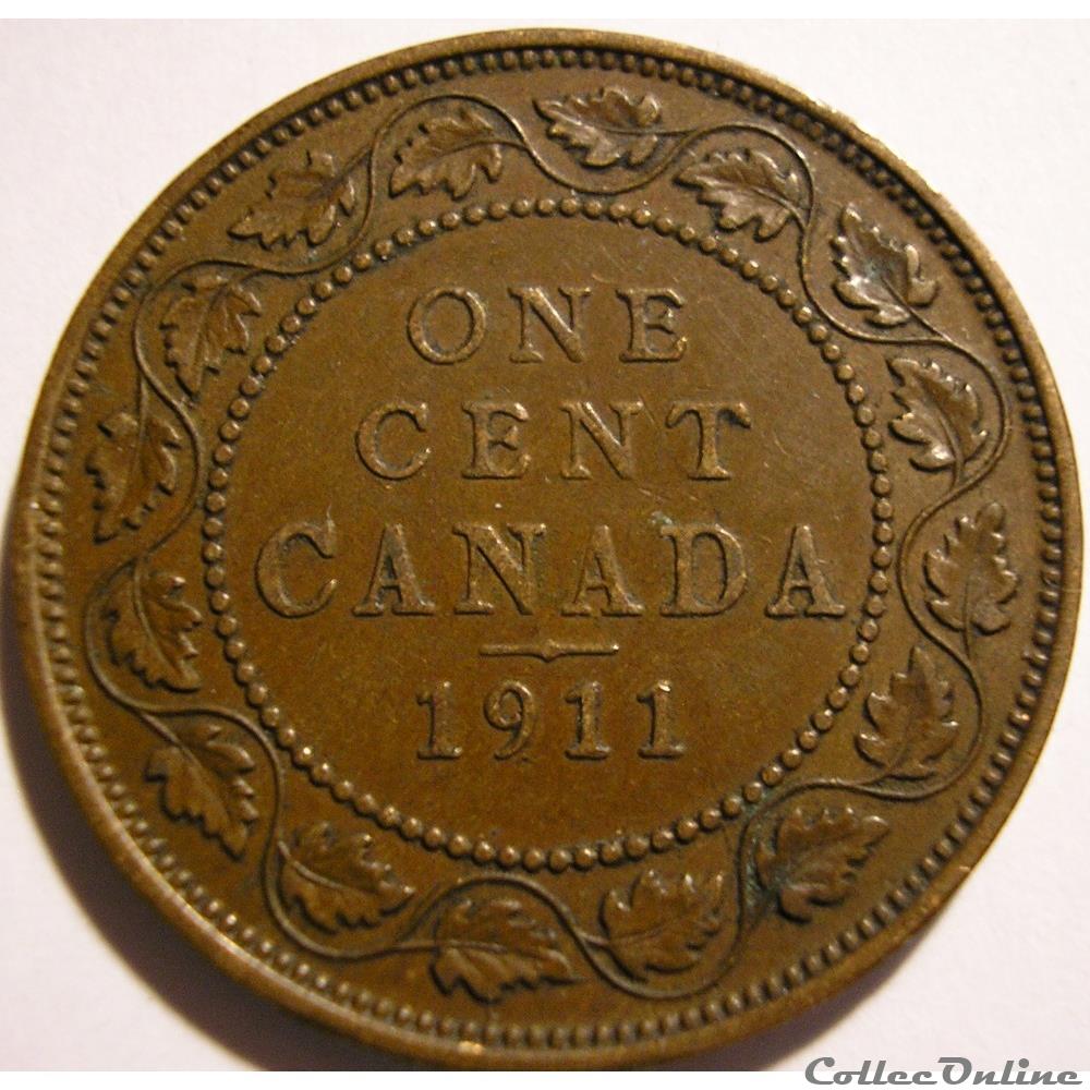 George V - 1 Cent 1911 monnaie monde canadum george v 1 cent 1911