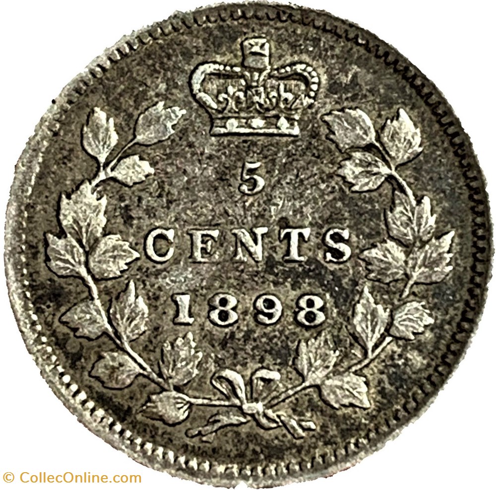 Victoria - 5 Cents 1898 monnaie monde canadum victoria 5 cents 1898