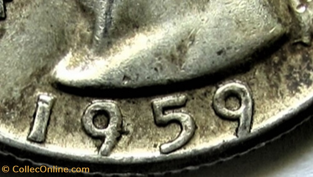 1959 Quarter Dollar - Type B - Doubling Wreath & Date 5 monnaies monde etats unis 1959 quarter dollar type b doubling wreath date