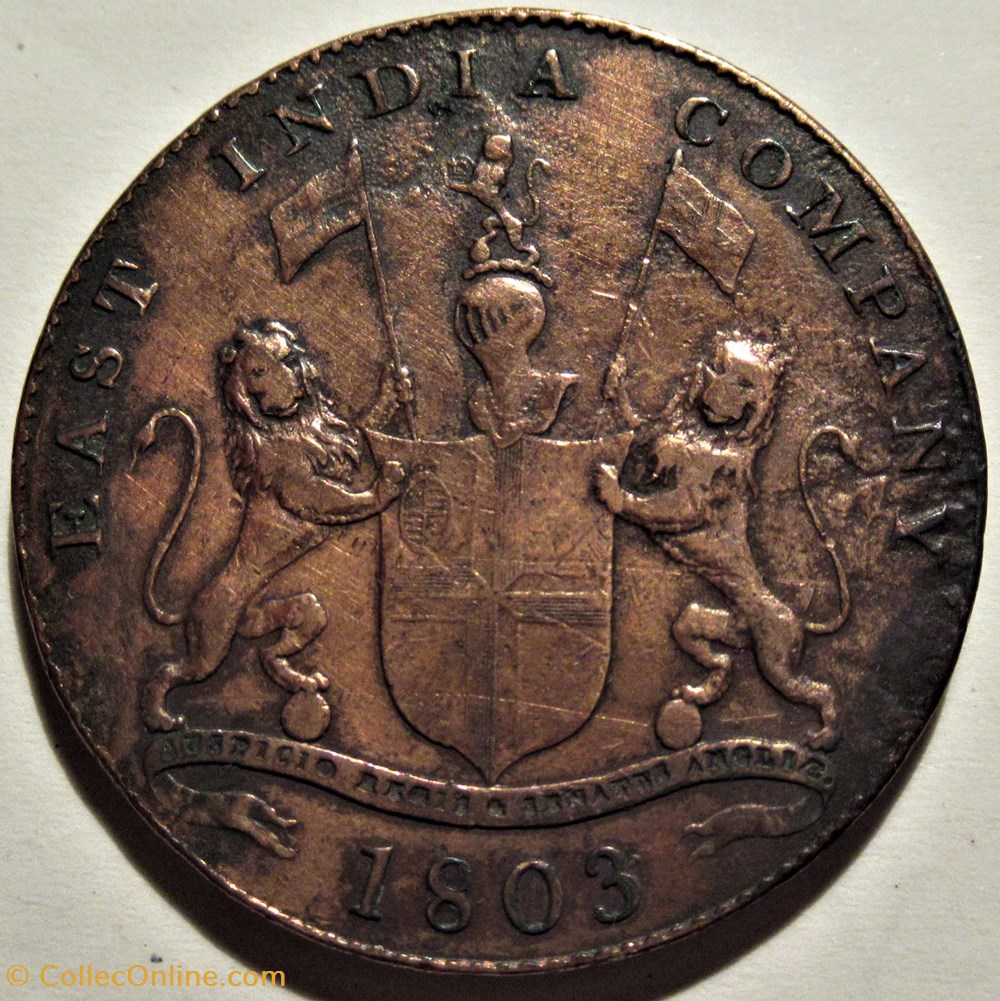 monnaies monde inde king george iii 20 cash 1803 madras presidency ex 4