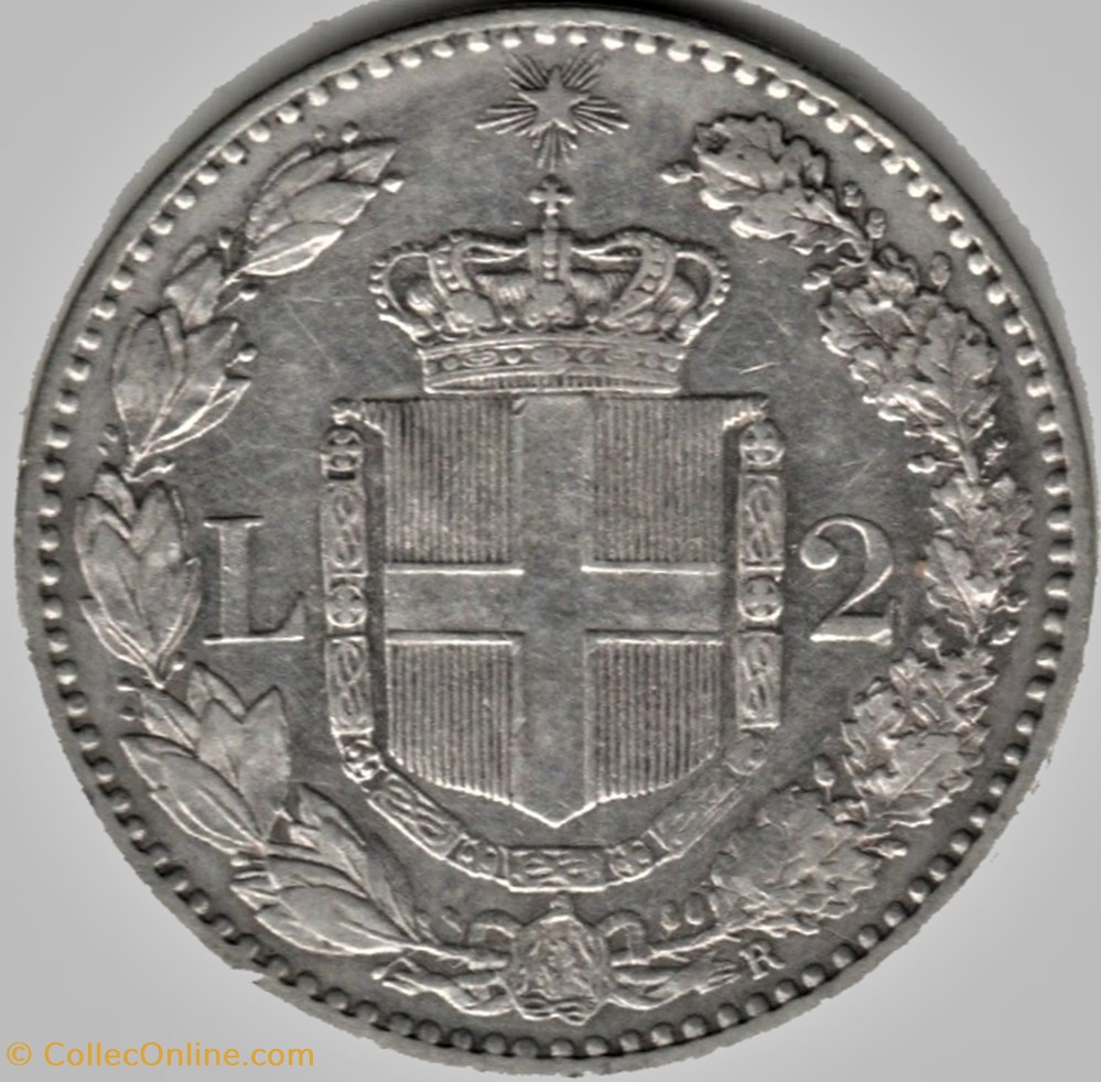 monnaies monde italie 1883 regno italia 2 lire roma umberto i