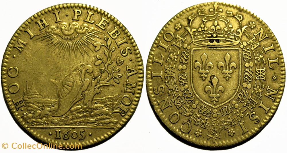 Henri IV - Jeton 1605, Conseil du roi monnaies paranumismatique jetons poids henri iv jeton 1605 conseil du roi