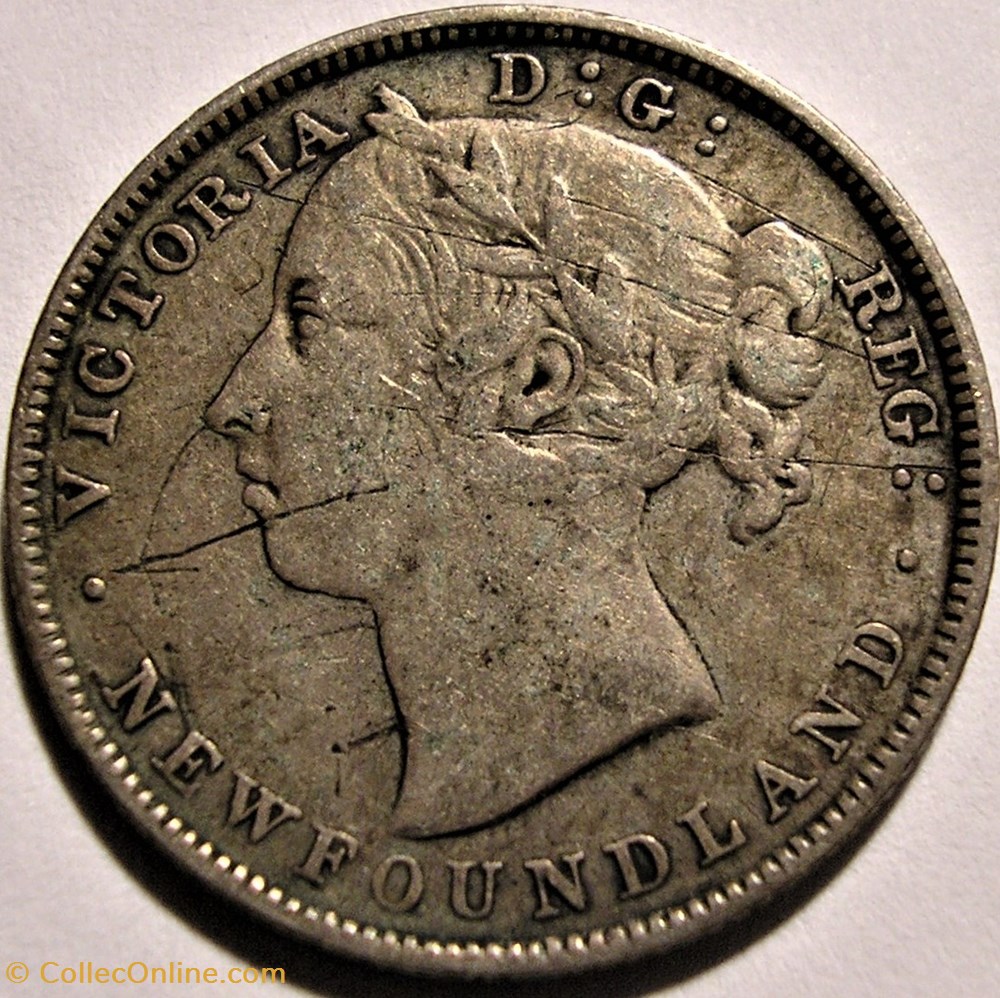 Victoria - 20 Cents 1890 Newfoundland monnaie monde canadum victoria 20 cents 1890 newfoundland