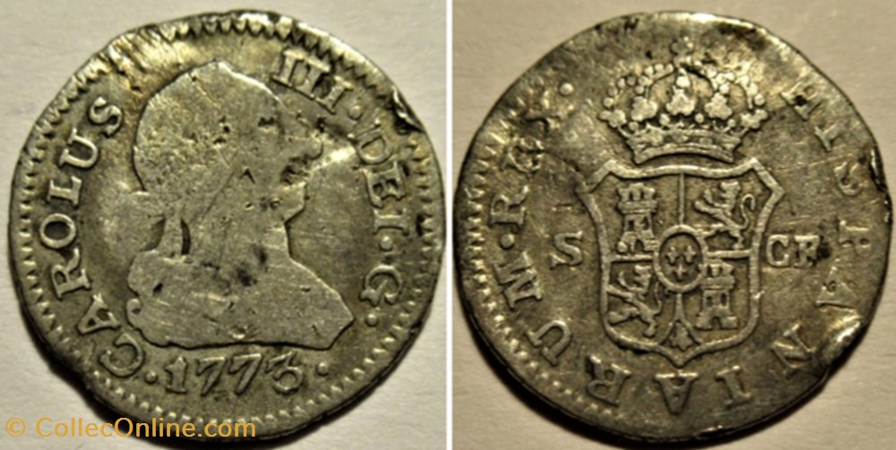 1773 Sevilla, 1/2 Real - Carlos III d'Espagne monnaies europe medievale royaume d 1773 sevilla 1 2 real carlos iii espagne