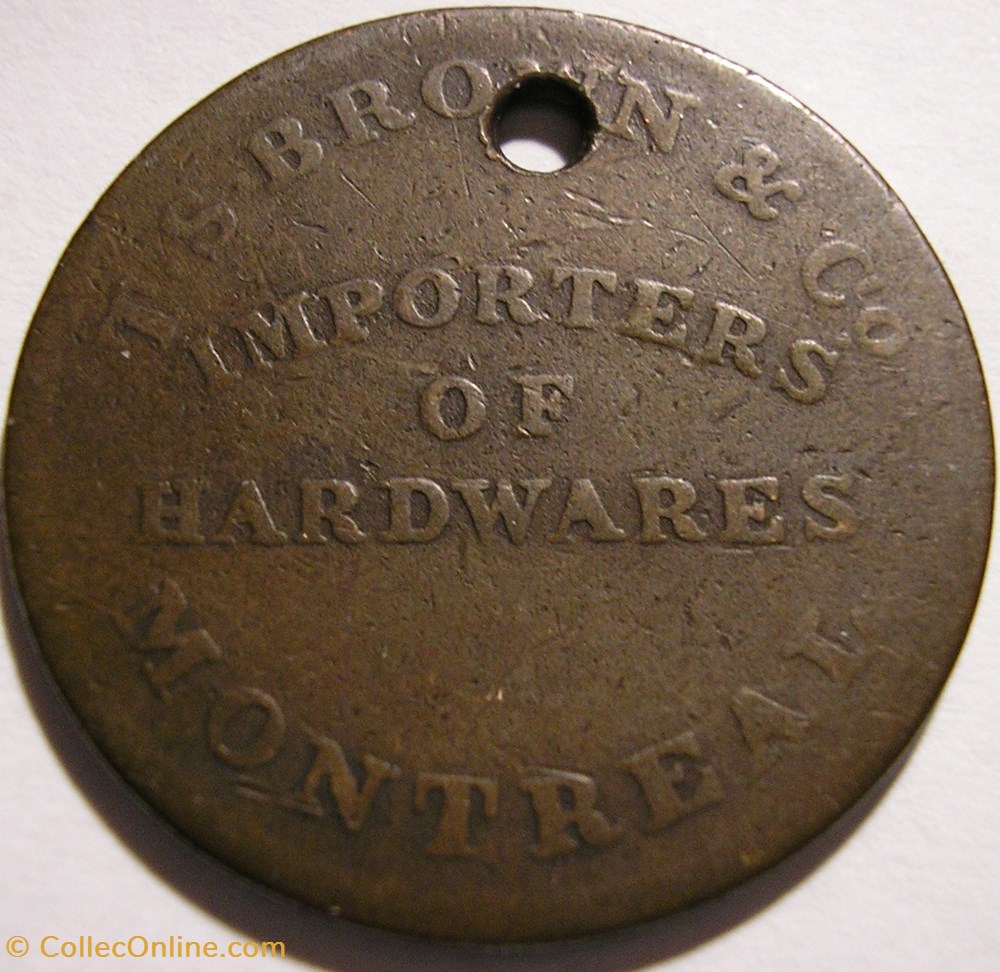 Montreal ca.1832-37 HalfPenny Token - T.S. Brown & Co monnaie monde canadum montreal ca 1832 37 halfpenny token t s brown co