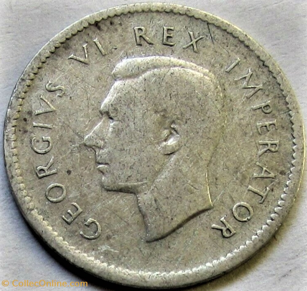 George VI - 3 Pence 1937 - South Africa 2 monnaies monde afrique du sud george vi 3 pence 1937 south africa