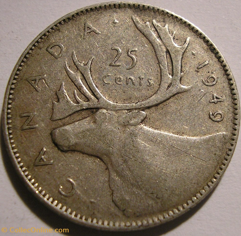 George VI - 25 Cents 1949 monnaie monde canadum george vi 25 cents 1949