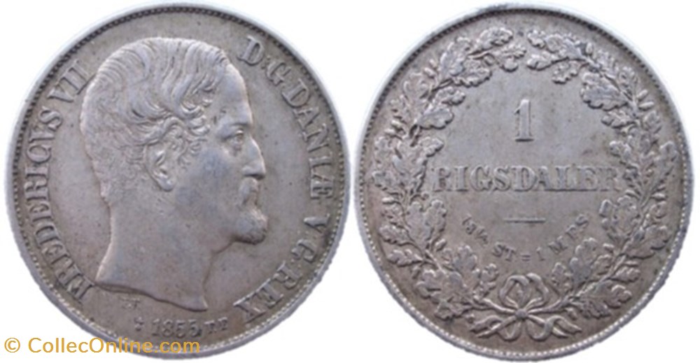 monnaies monde danemark frederik vii denmark 1 rigsdaler rigsmont 1855