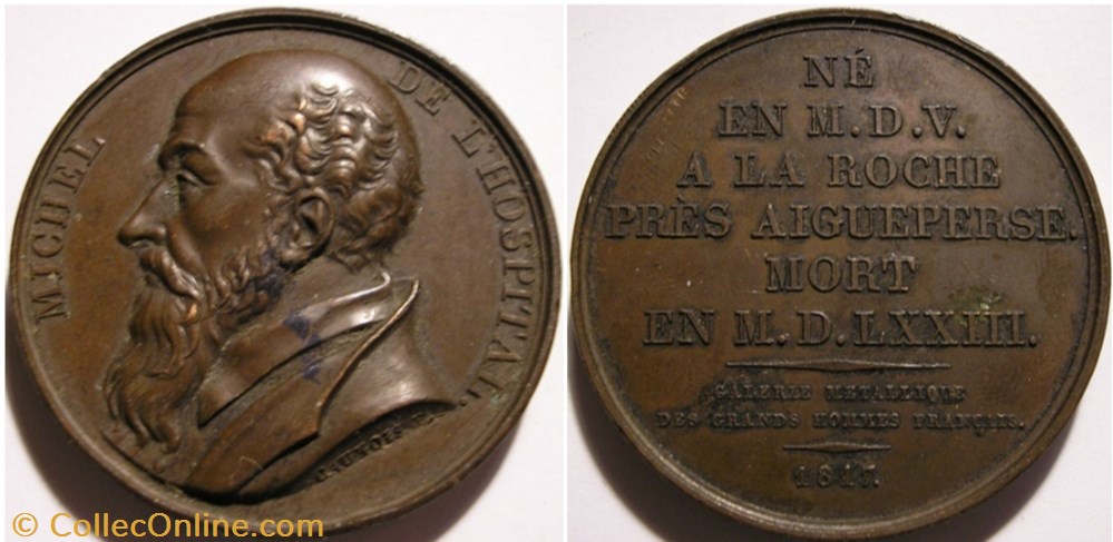 france restauration michel de hospital 1817 medaille