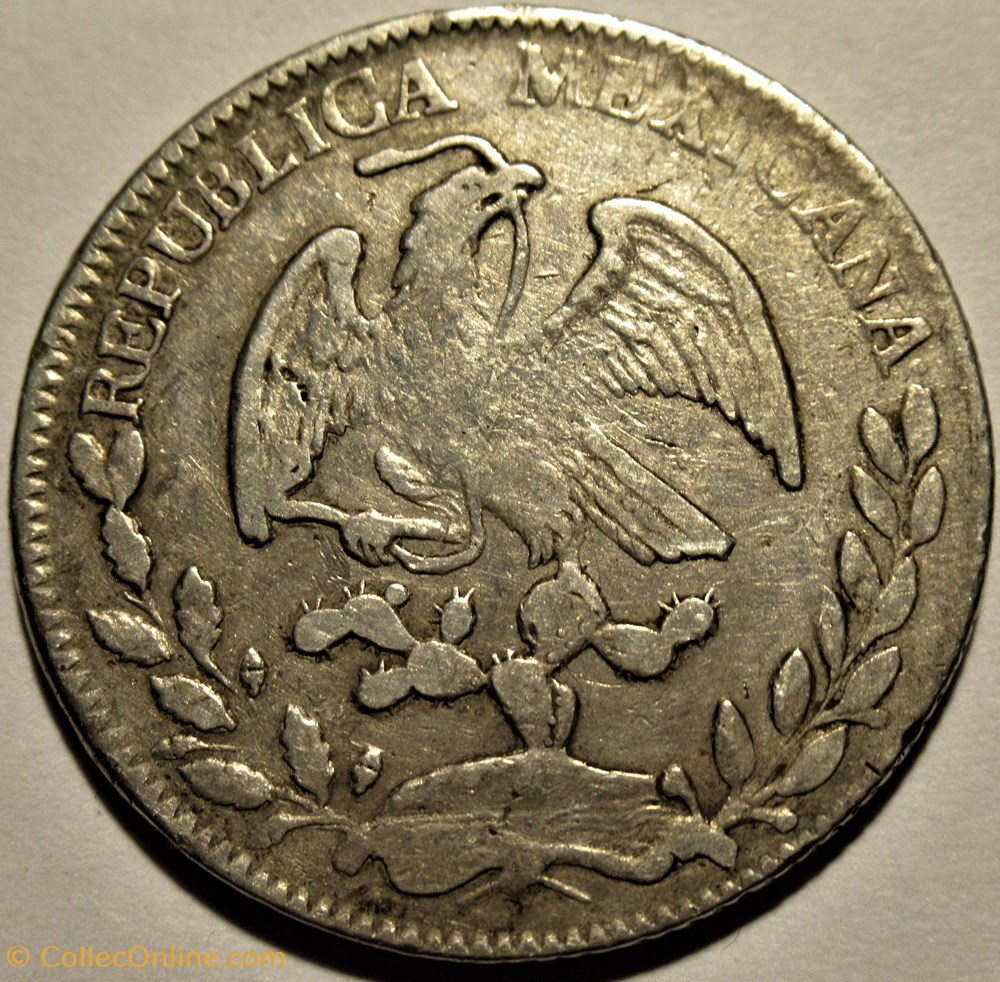 México - 4 Reales 1849 Zacatecas - 2nd Republic 3 monnaies monde mexique mexico 4 reales 1849 zacatecas 2nd republic
