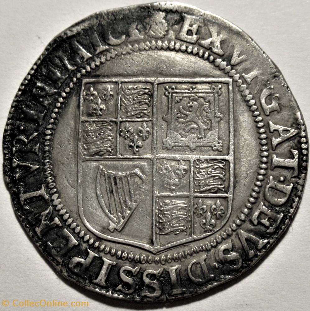 James I Stuart - One Shilling 1603-05 - Kingdom of England 5 monnaies europe medievale royaume angleterre james i stuart one shilling 1603 05 kingdom of england