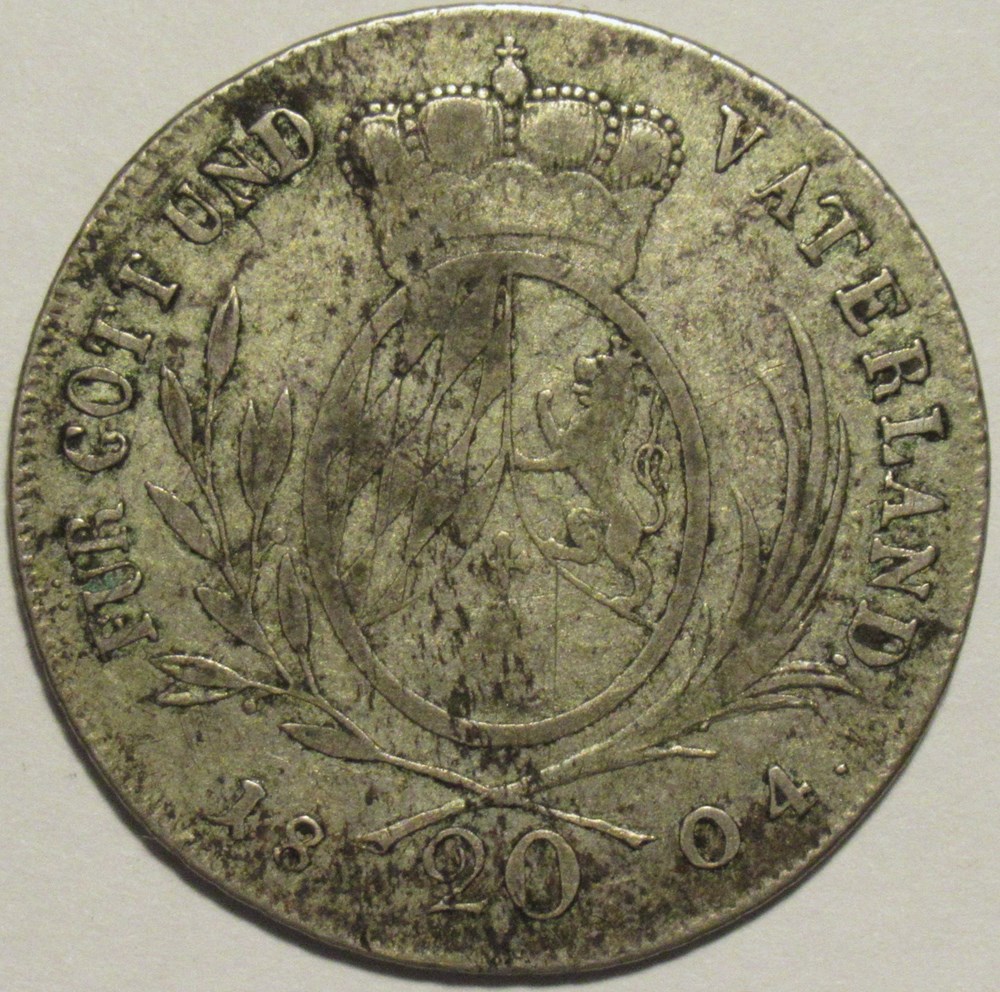 Maximilian IV Joseph - 20 Kreuzer 1804 - Electorate of Bavaria monnaies europe medievale saint empire romain germanique maximilian iv joseph 20 kreuzer 1804 electorate of bavaria