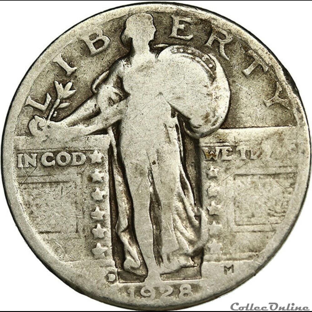 1928 Denver Quarter Dollar monnaie monde etat uni 1928 denver quarter dollar