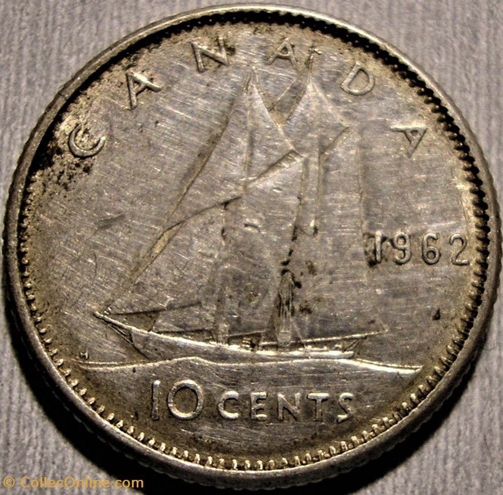 Elizabeth II - 10 Cents 1962 monnaie monde canadum elizabeth ii 10 cents 1962