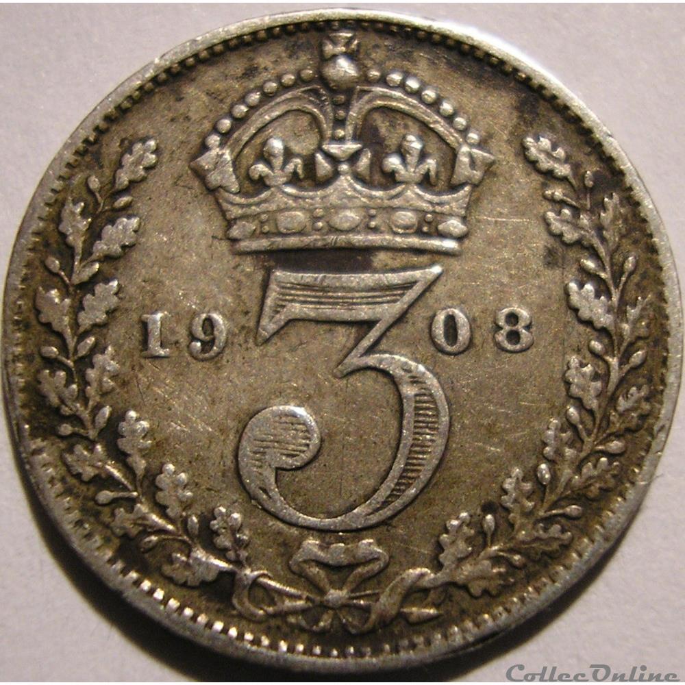 Edward VII - 3 Pence 1908 - United Kingdom monnaie monde royaume edward vii 3 pence 1908 united kingdom