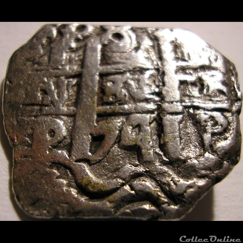 8 Reales 1674 Potosi - Carlos II de España 3 monnaies monde bolivie 8 reales 1674 potosi carlos ii de espana
