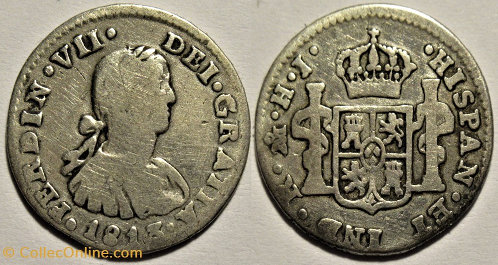 monnaies monde mexique 1813 mexico real fernando vii de espana