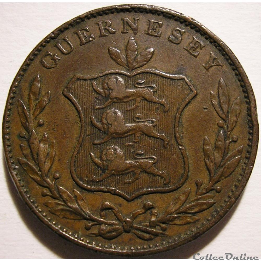 States of Guernsey - 8 Doubles 1834 monnaie monde ile de guernesey states of guernsey 8 doubles 1834