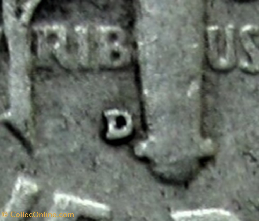 1957 Denver Dime - Repunched Mintmark 3 monnaies monde etats unis 1957 denver dime repunched mintmark