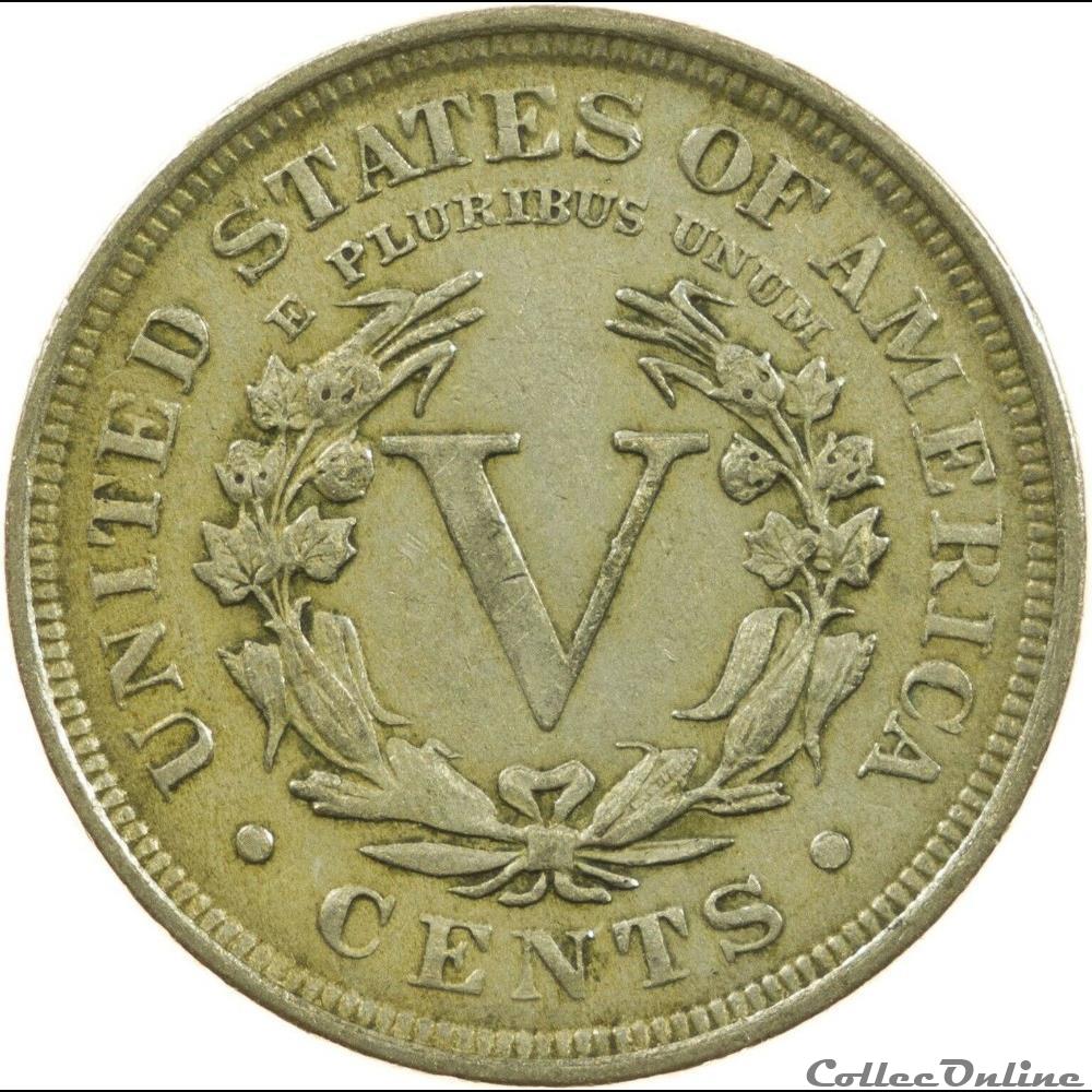 1907 5 Cents 4 monnaies monde etats unis 1907 5 cents