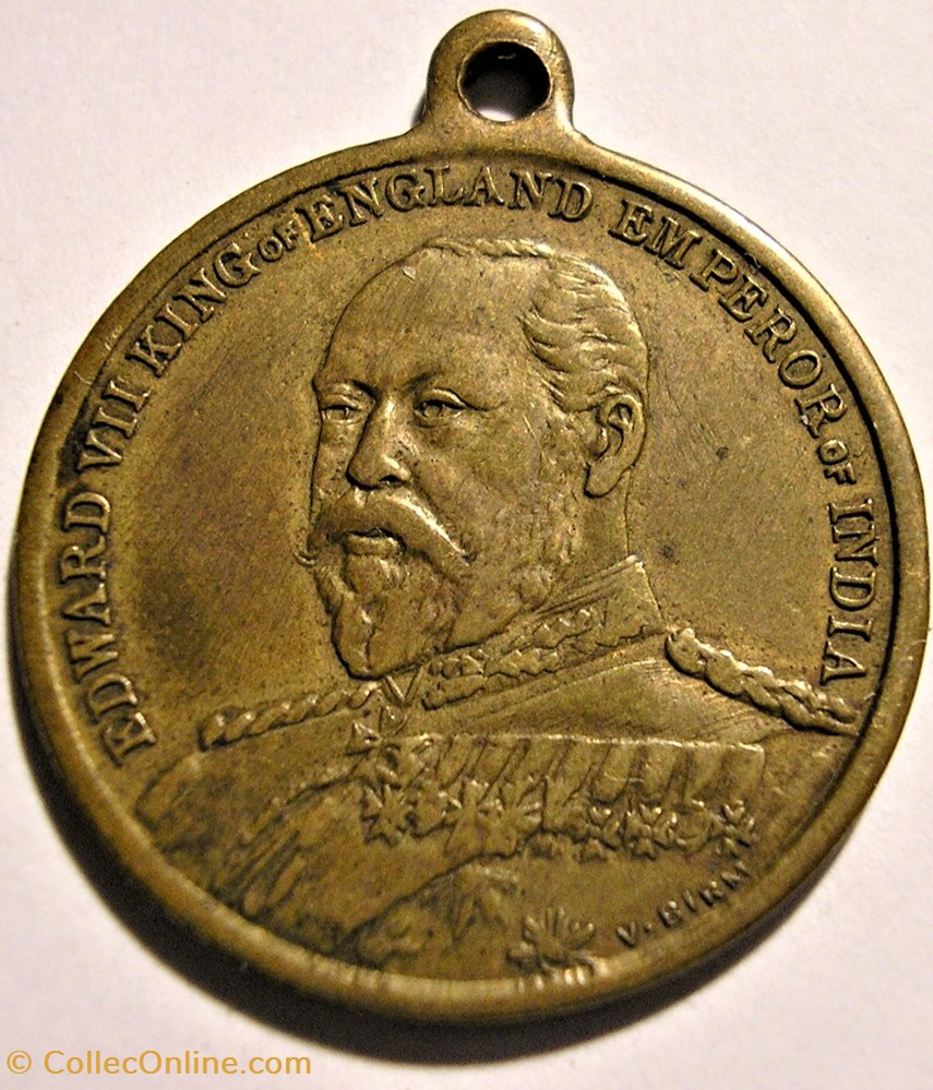 Edward VII - Medalet Coronation 1902, Commemoration at Dover 2 monnaie jeton mereaux edward vii medalet coronation 1902 commemoration at dover