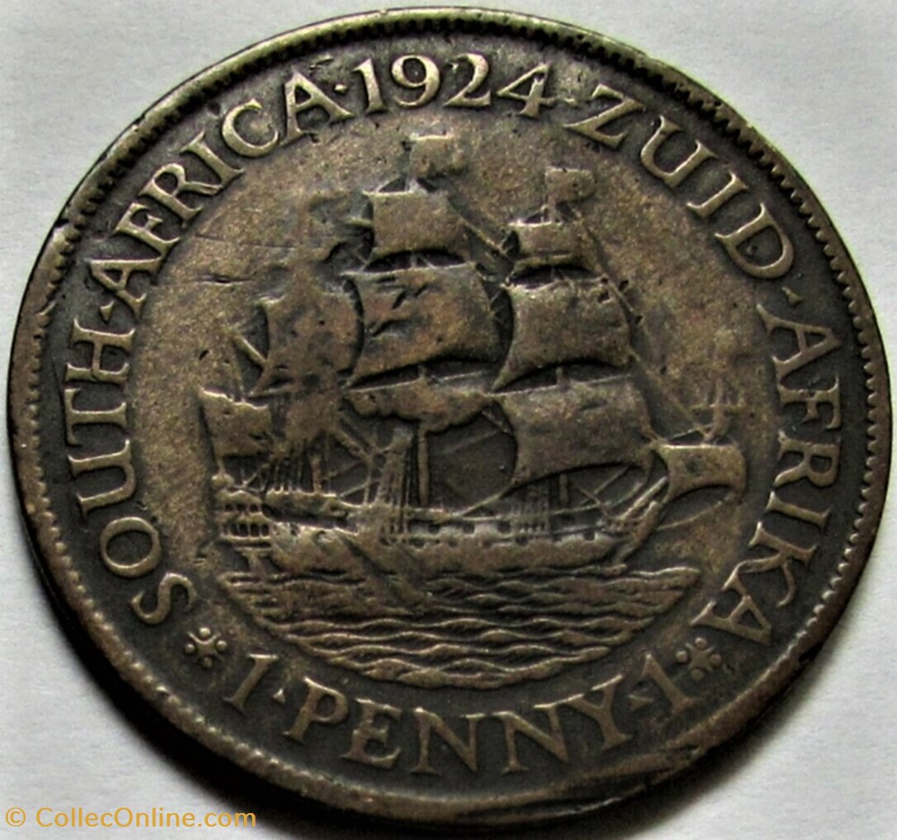 George V - One Penny 1924 - South Africa 3 monnaies monde afrique du sud george v one penny 1924 south africa