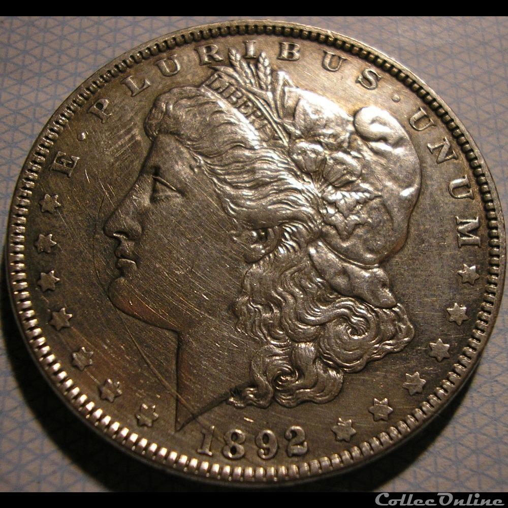 1892 Dollar 3 monnaies monde etats unis 1892 dollar