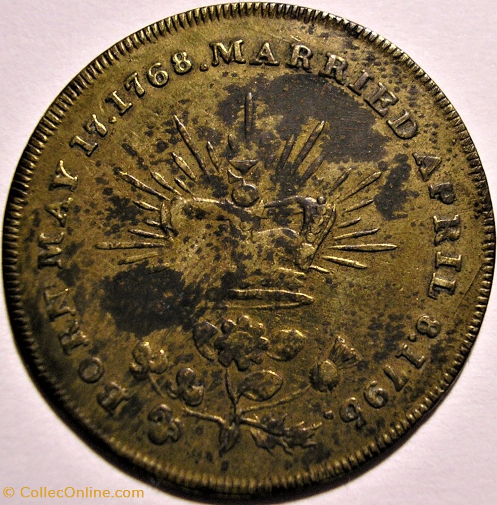 Caroline, Queen Consort ca.1821 Token - Great Britain, (ex.2 var.) 3 monnaies paranumismatique jetons poids caroline queen consort ca 1821 token great britain ex 2 var