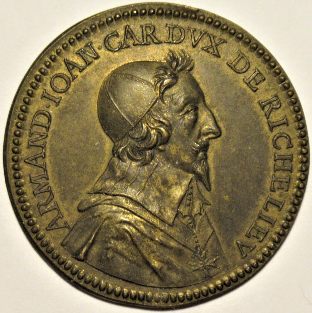 A. J. du Plessis de Richelieu - 1634 Médaille - Refrappe du XIXe medailles france royaux noblesse a j du plessis de richelieu 1634 medaille refrappe du xixe