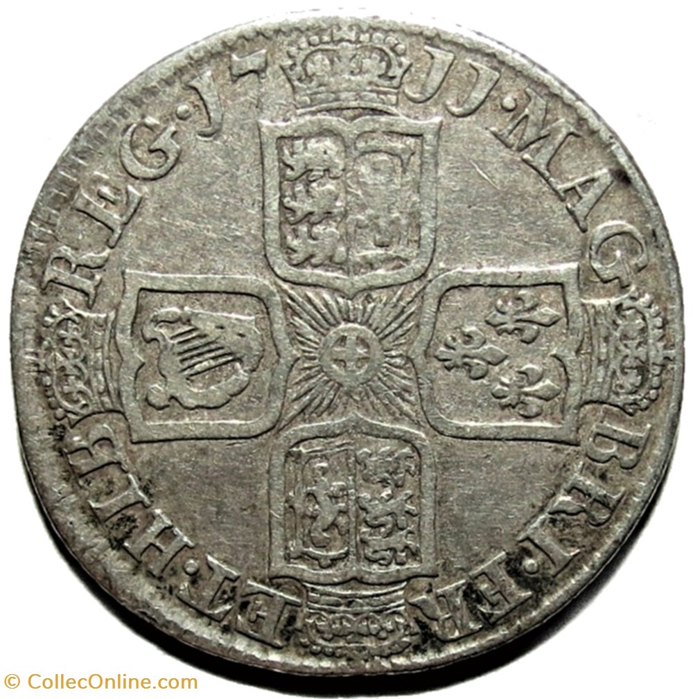 Anne - 1 Shilling, 1711 - Kingdom of Great Britain and Ireland 3 monnaies europe medievale royaume angleterre anne 1 shilling 1711 kingdom of great britain and ireland
