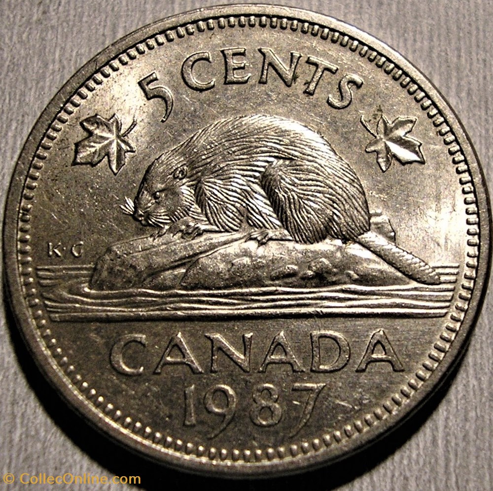 Elizabeth II - 5 Cents 1987 monnaie monde canadum elizabeth ii 5 cents 1987