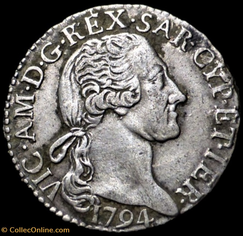 monnaies 1794 royaume de sardaigne 15 soldi victor amedee iii de savoie