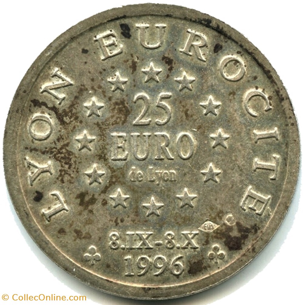 monnaies france modernes 1896 1996 centenaire de fourviere euros des villes 25 euro cite de lyon