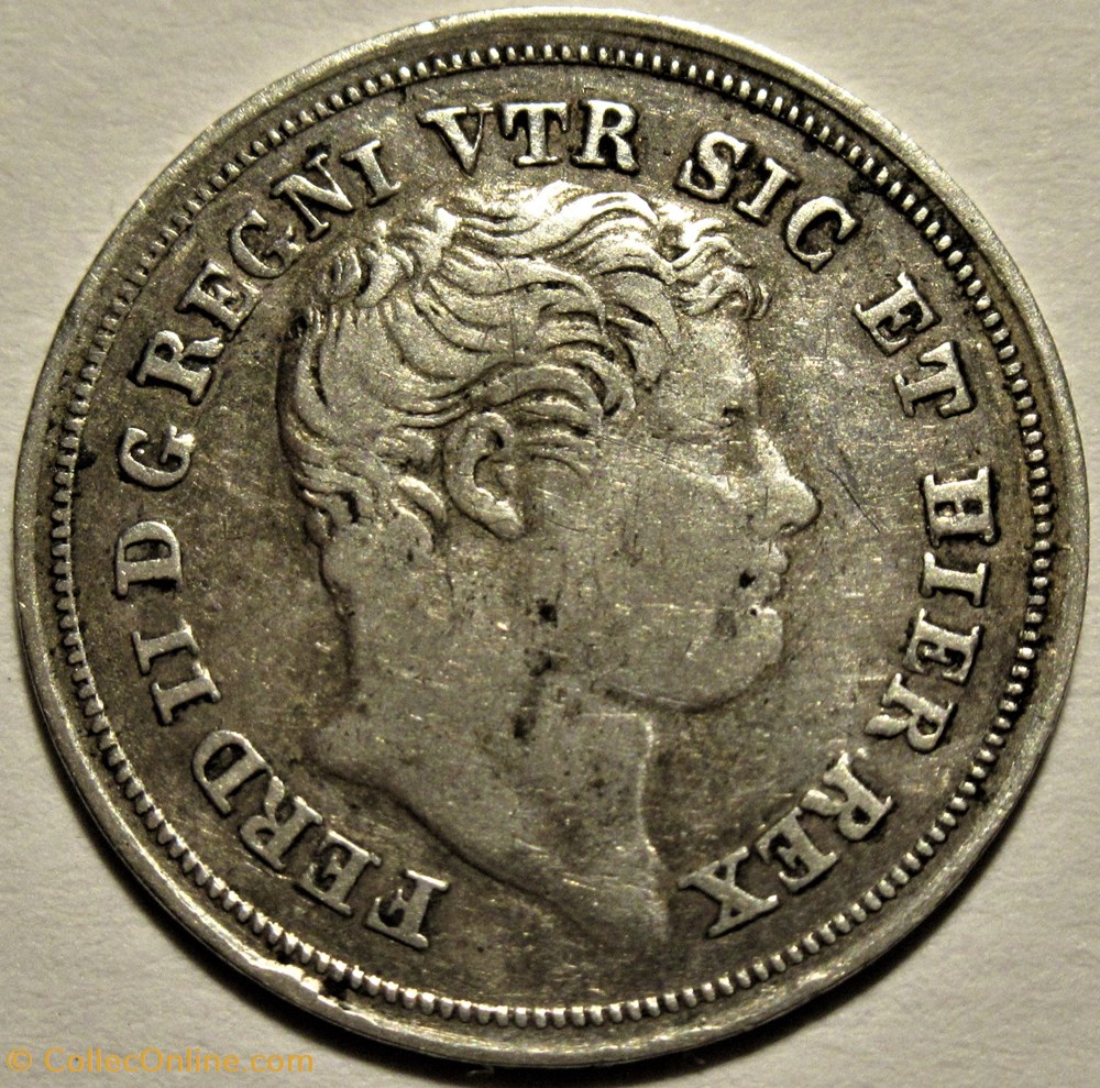 1836 Royaume de Naples, 5 Grana / Mezzo Carlino - Ferdinando II 2 monnaies monde italie 1836 royaume de naples 5 grana mezzo carlino ferdinando ii