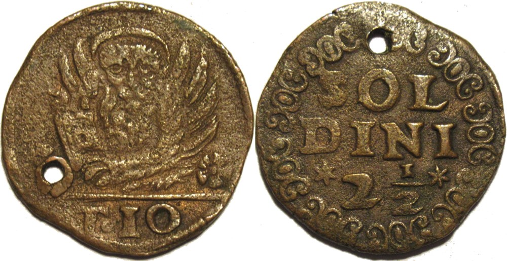 10 Tornesi / 2-1/2 Soldini c.1611 Crete - Republic of Venice monnaies europe medievale a republique de venise 10 tornesi 2 1 2 soldini c 1611 crete republic of venice