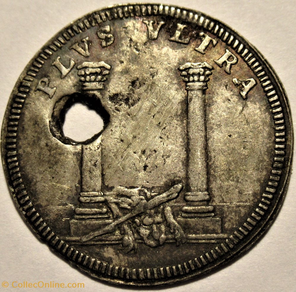 Minerva - Plus Ultra - Silver Token (1712) Spanish Succession 3 monnaies jetons mereaux minerva plus ultra silver token 1712 spanish succession