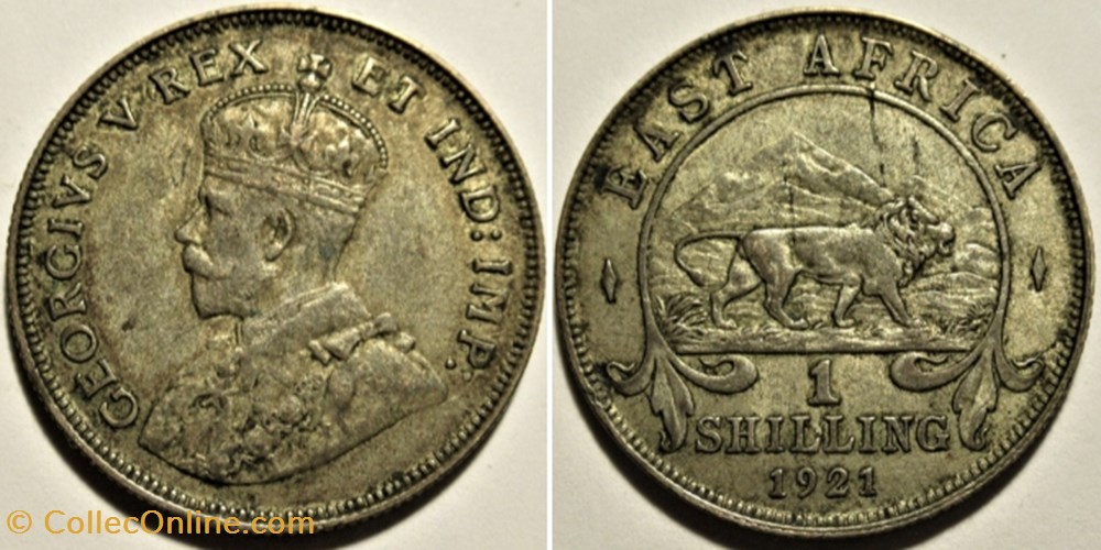 George V - 1 Shilling 1921 - British East Africa - Coins - World