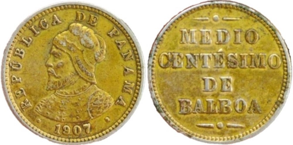 Panama - ½ Centésimo of Balboa 1907 monnaies monde panama centesimo of balboa 1907